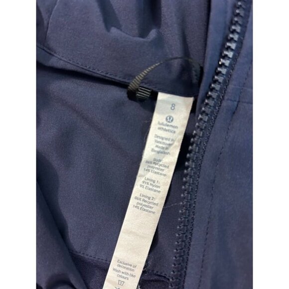 Lululemon Rare Belle Hooded Navy Blue Jacket Size 8 - Picture 4 of 5